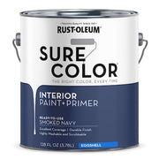 Interior Paint/Primer, Eggshell, Water Base, Smoked Navy, 1 gal