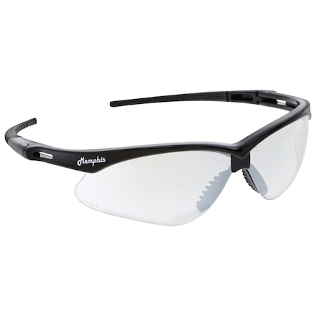 Memphis (MP1), Safety Glasses, Anti-Scratch, I/O Clear Mirror Lens, Black Frame, Half Frame, 12 PK