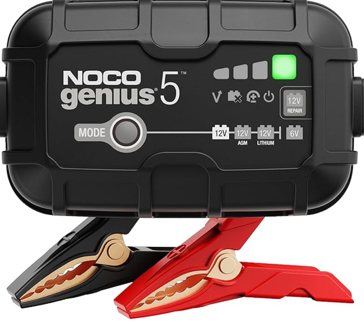 NOCO GENIUS5: 5A 6V/12V Smart Battery Charger – Automatic Maintainer, Trickle Charger & Desulfator with Overcharge Protection & Temperature Compensation – for Lead-Acid & Lithium Batteries