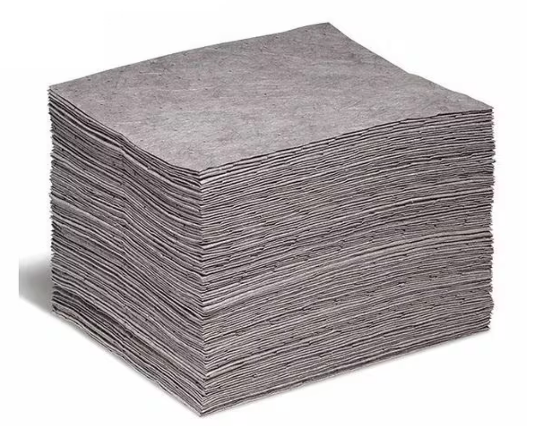 SpillTech Sorbent Pad, 20 gal, 15 in x 18 in, Universal, Gray, Pack of 2, 100 PKs
