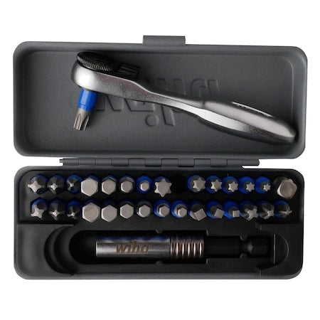 32 Piece GoBox Terminator Blue Impact Bit Set with 1/4-in. Ratchet.