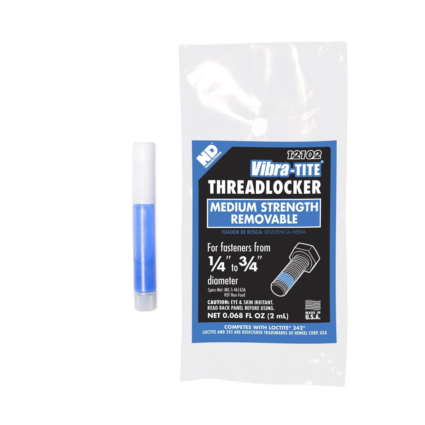Threadlocker, Medium Strength, Blue — 250 mL
