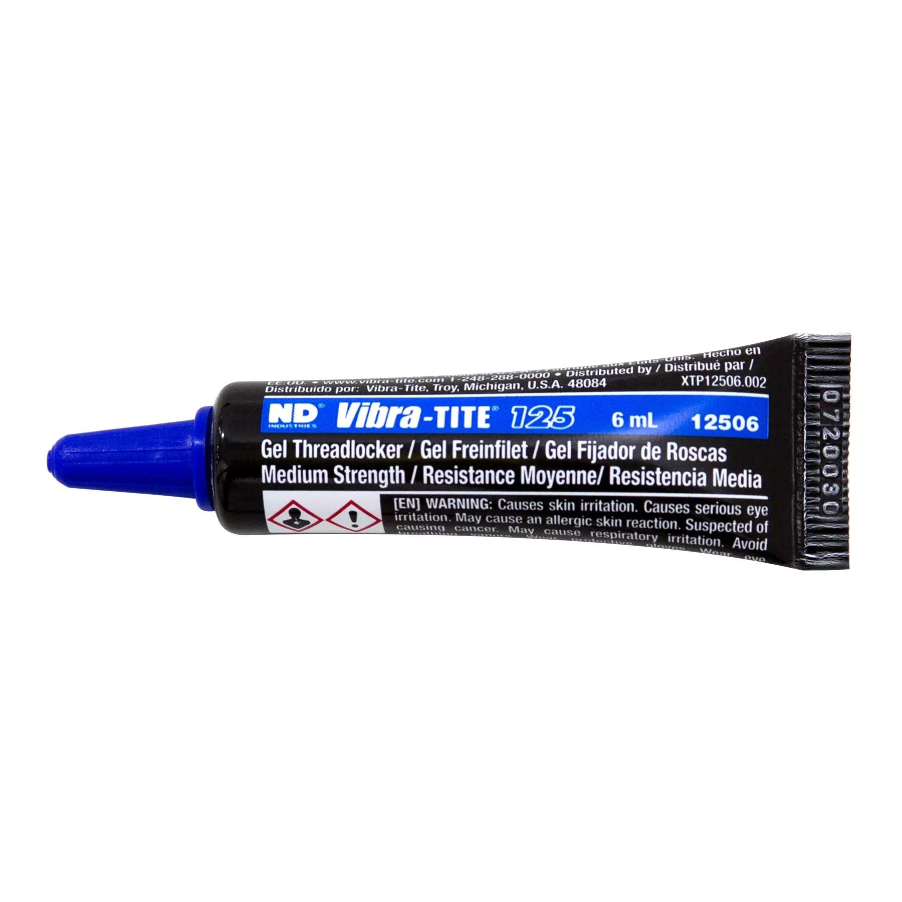 Gel Threadlocker, Medium Strength, Blue — 6 mL