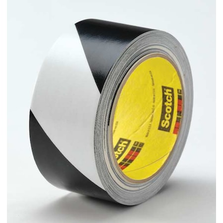 Safety Stripe Tape Rubber/Vinyl Black/White, 3" W x 108 ft. L, 5.4 mil Thick