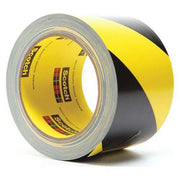 Safety Floor Tape Backing: Vinyl, Adhesive: Rubber Black/Yellow, 3 in W x 4.2 mil Thick