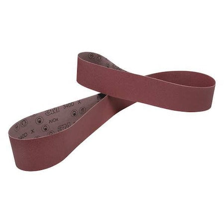 Sanding Belt, 6 in W, 89 in L, Coated, Aluminum Oxide, 80 Grit, Medium, 340D, Brown