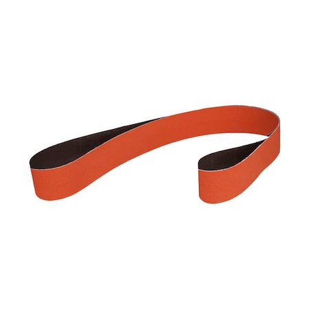 Sanding Belt, 2 in W, 48 in L, Coated, Ceramic, 36 Grit, Not Applicable, 777F, Orange