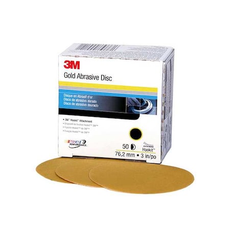 Hook-and-Loop Sanding Disc, 3 in Dia, No Hole, Aluminum Oxide, P80 Grit, Coated Type, 236U
