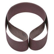 Sanding Belt, 2 in W, 48 in L, Coated, Aluminum Oxide, 80 Grit, Not Applicable, 341D, Brown