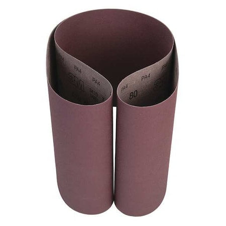 Sanding Belt, 10 in W, 70 1/2 in L, Coated, Aluminum Oxide, 80 Grit, Not Applicable, 341D, Brown