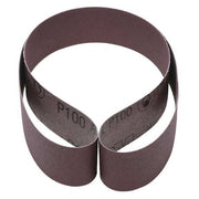 Sanding Belt, 2 in W, 48 in L, Coated, Aluminum Oxide, P100 Grit, Not Applicable, 341D, Brown