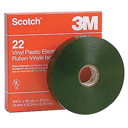 ElectricalTape,Black,36ydL,3/4inW,PK48