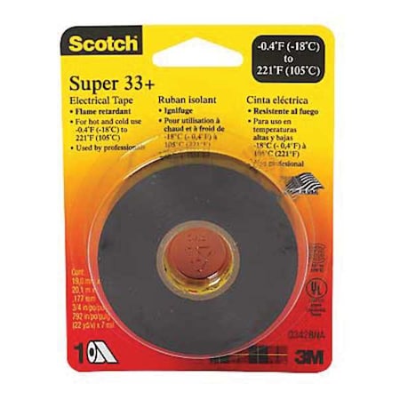 ElectricalTape, Black,17-3/8ydL, PK100