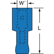 Male Disconnect, Blue, 16-14AWG, PK1000