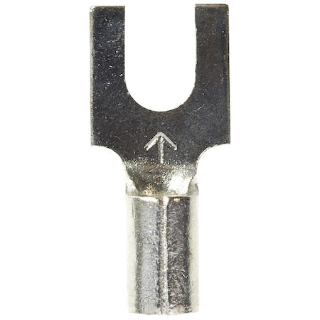 Fork Terminal, #6 Stud Size, 14 AWG, 600 V, Bare Insulated, Blue, Crimp Termination Only, 1000 PK