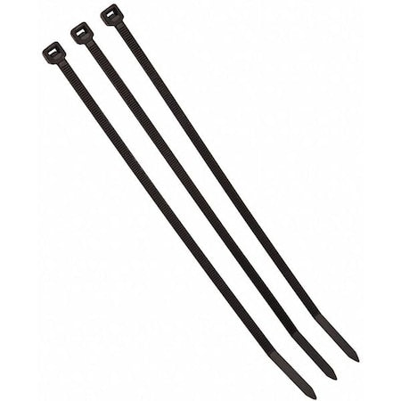 Cable Tie, 9 in L, 2 in Max Bundle Dia., Black, Nylon 6/6, 120 lb Strength, 500 PK