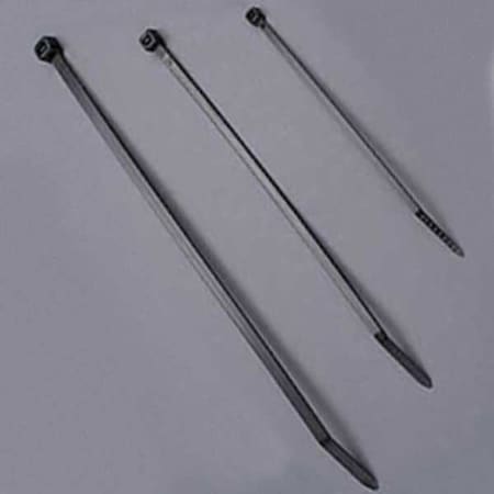 Cable Tie, 8 in L, 2 in Max Bundle Dia., Black, Nylon 6/6, 18 lb Strength, 1000 PK