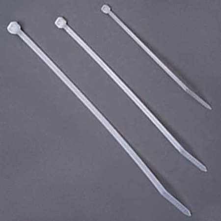 Cable Tie, 6 in L, 1-1/4 in Max Bundle Dia., Natural, Nylon 6/6, 18 lb Strength, 1000 PK
