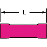 Butt Splice Wire Connector, 18 AWG Max, Red, Vinyl Insulation, 600 V, 1000 PK