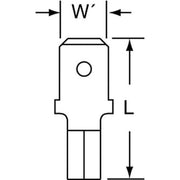 Male Disconnect, Bare,16 To 14 AWG, PK1000