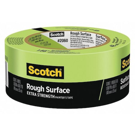 Painter's Tape, 48 mm W x 55 m L, 15 mil Thick, Green, Rubber Adhesive, 24 PK