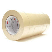 Masking Tape, 36 mm W x 55 m L, 5.2 mil Thick, Tan, Rubber Adhesive, 24 PK