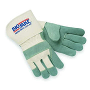 Leather Gloves, Cowhide, Gauntlet Cuff, Wing Thumb, Full Finger, Gray, L, 1 PR