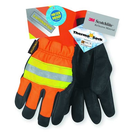 Leather Drivers Gloves, Pigskin with Nylon Back, Knit, Wing Thumb, Gunn Cut, XL 1 PR