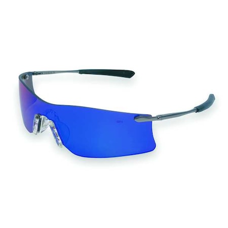 Rubicon (T4), Safety Glasses, Anti-Scratch, Dark Green Mirror Lens, Black/Silver Frame, Frameless