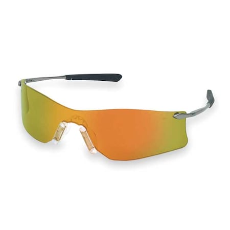 Rubicon (T4), Safety Glasses, Anti-Scratch, Red Mirror Lens, Black/Silver Frame, Frameless