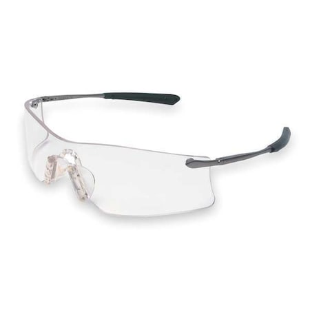 Rubicon (T4), Safety Glasses, Anti-Fog, Clear Lens, Black/Silver Frame, Frameless