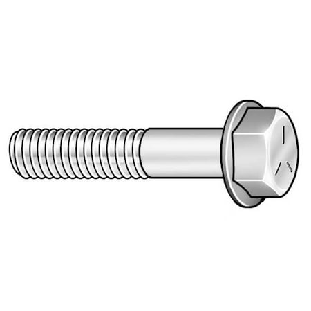 Grade 5, 1/2"-13 Flange Bolt, Zinc Plated Steel, 1-1/4 in L, 10 PK