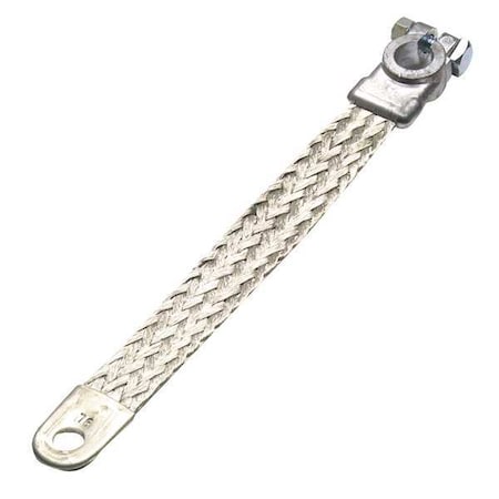 Battery Ground Strap, 2 ga., 3/8 In., Bolt, Length: 9 in