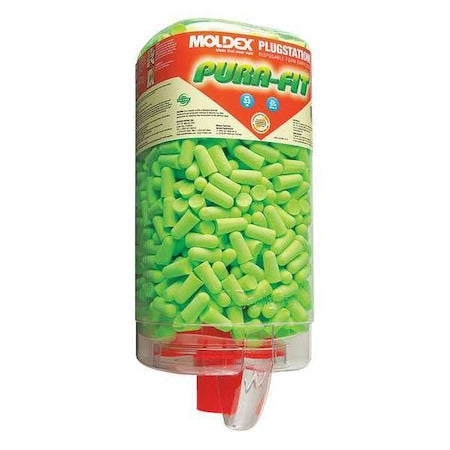 Pura-Fit Ear Plugs with Dispenser, Foam, Bullet, 33 dB NRR, Uncorded, 500 Pairs Per Pkg