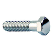Grade 5, 1/4"-20 Hex Head Cap Screw, Chrome Plated Steel, 5/8 in L, 5 PK