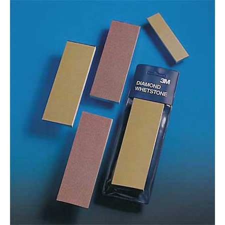 Single Grit Sharpening Stone, 6 in W, 2 in L, Diamond, M40 Grit, Yellow