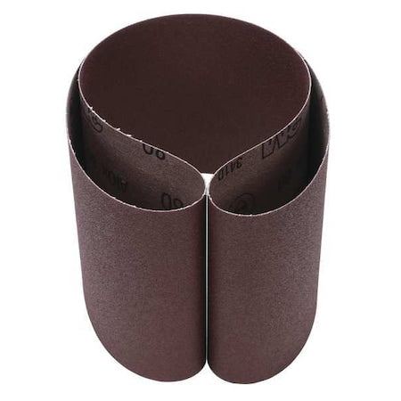 Sanding Belt, 6 in W, 60 in L, Coated, Aluminum Oxide, 80 Grit, Not Applicable, 341D, Brown