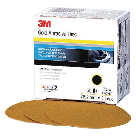 Hook-and-Loop Sanding Disc, 3" Dia, Non-Vacuum, Silicon Carbide, P120 Grit, Coated Type, 236U