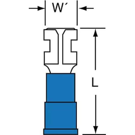 Female Disconnect, Blue, 16-14AWG, PK1000