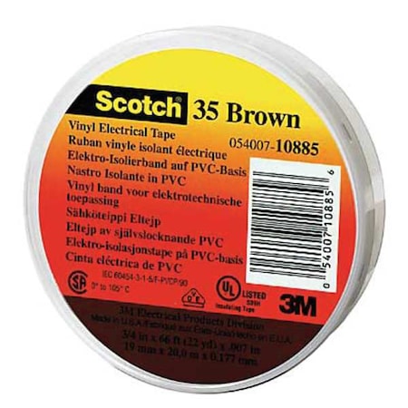 ElectricalTape,Bwn,6-5/8ydL,1/2inW,PK100