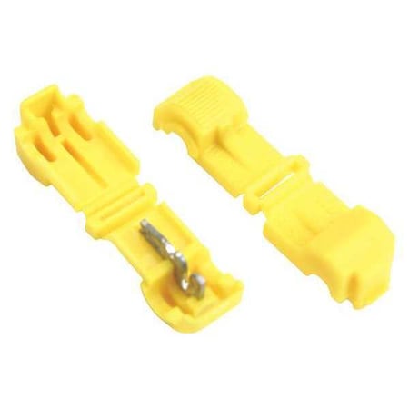 Insulation-Displacement Wire Connector, 12 AWG Max, 1 Port, Yellow, Nylon Insulation, 600 V