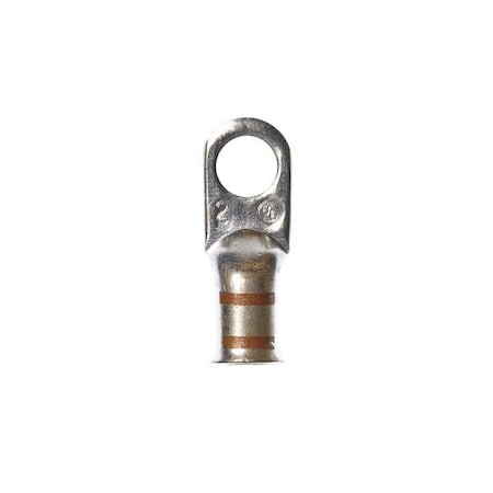 Compression Lug Ring Tongue, 250 kcmil Max, 1/2 in Stud, Short Barrel, Copper, Yellow, 60 PK