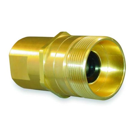 Hydraulic Quick Connect Hose Coupling, Brass Body, Thread-to-Connect Lock, 3/4"-14 Thread Size