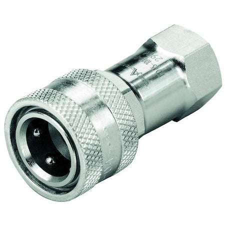 Hydraulic Quick Connect Hose Coupling, Steel Body, Sleeve Lock, 3/8"-18 Thread Size, FD45, B Series