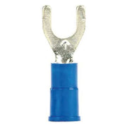 Fork Terminal, #10 Stud Size, 14 AWG, 600 V, Vinyl Insulated, Blue, Crimp Termination Only, 1000 PK