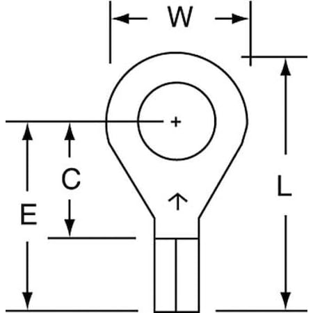 Ring Terminal, 1/4 in Stud Size, 14 AWG, 600 V, Bare Insulated, Bare, Crimp Termination Only