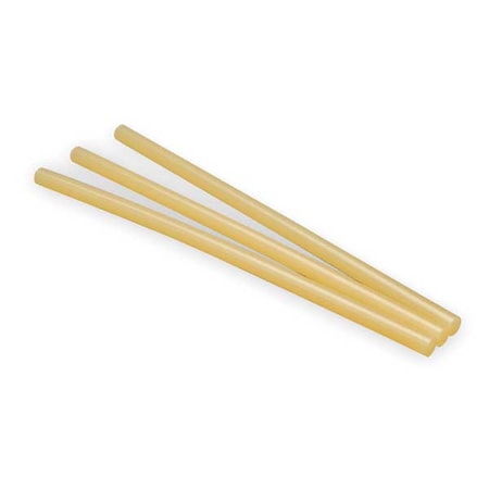Hot Melt Adhesive, Tan, 1/2 in Dia, 12 in L, 45 sec Begins to Harden, 143 PK