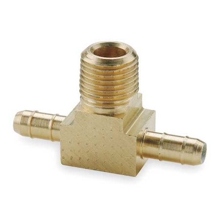 1/4" Barb x 1/4" Barb x 1/8" MNPT Brass Branch Tee