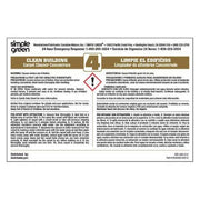Secondary Bottle Label, Simple Green Clean Building Carpet Cleaner Concentrate 4, Paper, 6 in W