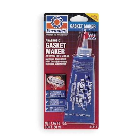 Anaerobic Anaerobic Gasket Maker, 50 mL, Red, Temp Range -65 to 300 Degrees F
